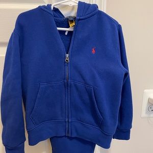 Blue Toddler Polo Pants & Hoodie Set 4T